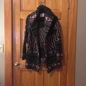 Abercrombie & Fitch Burgundy and Olive Hooded Cardigan